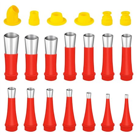20 stk fugemunnstykker, gjenbrukbare rustfrie stål silikon fugefinisher sett, fugepistolsett fugemunnstykksett