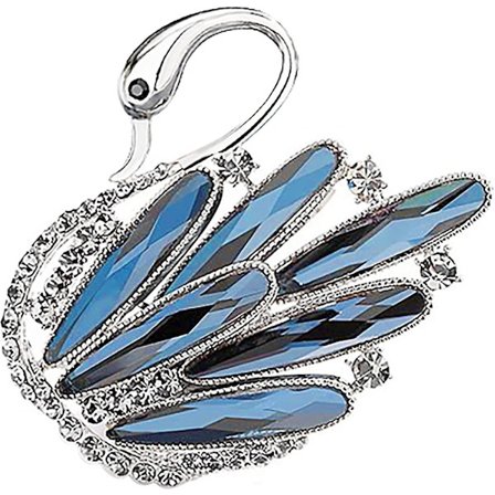 1 stk. Krystal Svane Broche Dyr Broche Rhinestone Dyr Broche Til Kvinder Og Piger (blå)
