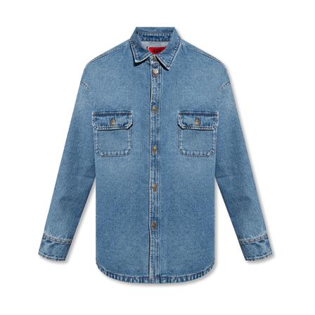 424 Oversize denim shirt Blå, Herre Skjorter