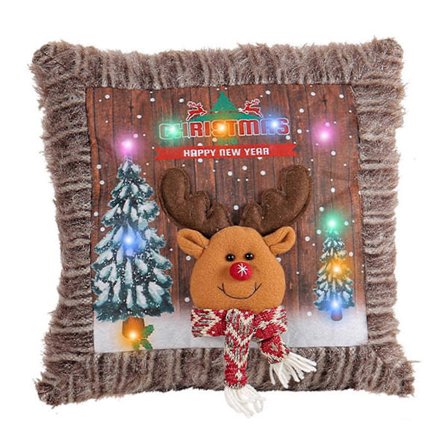 Jul Ljuskuddfodral med LED-lampor Jul Kuddfodral Prydnad Jul Kuddfodral Jul Örngott [D]