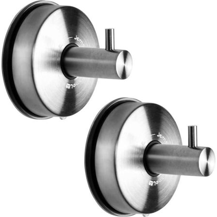 (Rustfrit stål) Sugekopkrog - Rustfrit stål - Håndklædekrog - Borefri installation - 5 kg belastningskapacitet - Vandtæt