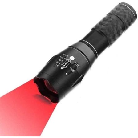 Lommelykt - G700 hvit og rød dobbel lys + 1 18650 + multi-lading