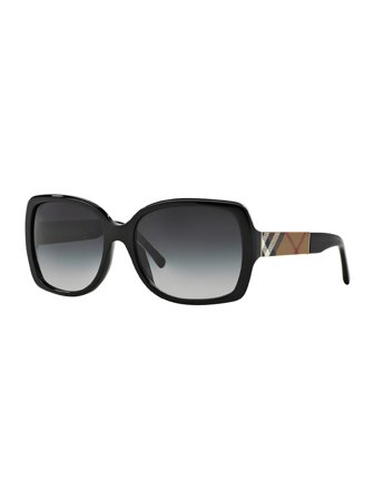 Burberry Women's Sunglasses with a frame made of acetate in black and plastic lenses in grey gradient