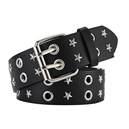 Fashion Alloy Women Miehet Rivet Waist Belt PU Leather Punk Style - spot-ale