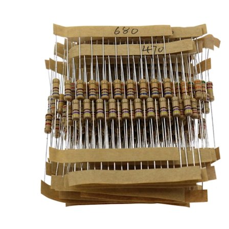 300 st 30 värden 1/2W kolfilmsmotståndssats 5% metallmotståndssats 10-1M Ohm kolfilmsmotstånd individuellt märkta, modell: 300 st