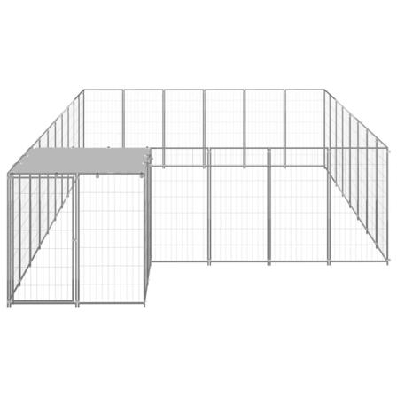 Vidaxl Hundgård Silver 15,73 M² Stål Silver