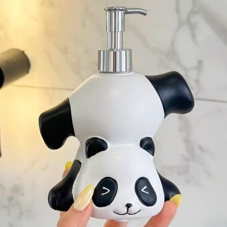 1 kpl Panda-hartsisaippua-annostelija - Söpö panda-muotoilu, vapaasti seisova kylpyhuoneen työtason koriste, manuaalinen pumppu käsisaippualle tai -