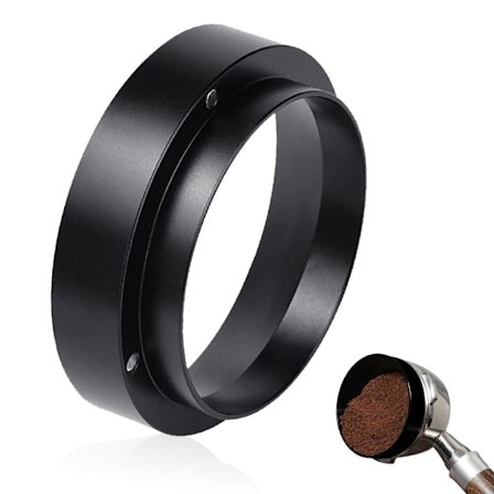 Espresso Doserings Trakt, 51mm Aluminium Kaffe Doseringsring, Kompatibel med 51mm Portafilter Espresso Maskin (Svart)