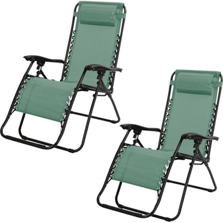 Set med 2 relaxfåtöljer i metall "La Playa" - Grön - L 64 x P 90 x H 108 cm