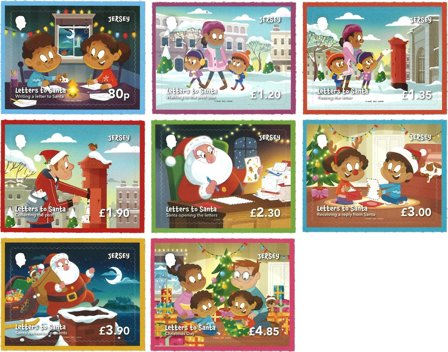 Jersey - Breve til julemanden - Postfrisk sæt 8v