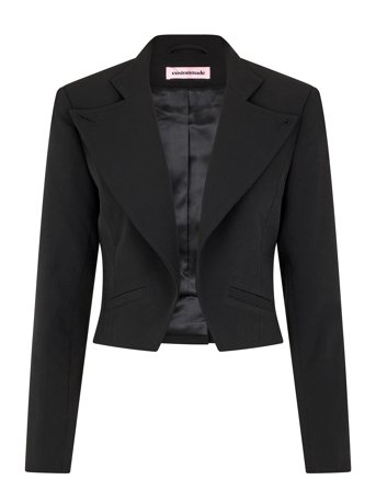 Florence Blazers Cropped Blazers Svart Custommade*Betinget Tilbud