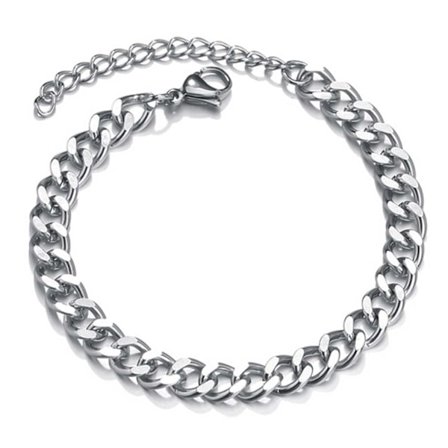 Justerbar Pansanlänk Kedjearmband Silver Kedja 7mm