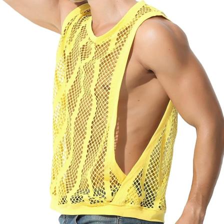 Herre Fiskenett Tanktopp Gjennomsiktig Ermeløs Tee Topper