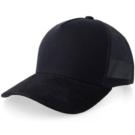 Equip - Black Canvas/Black Suede A-frame Trucker Trucker Black Cap - @ Hatstore