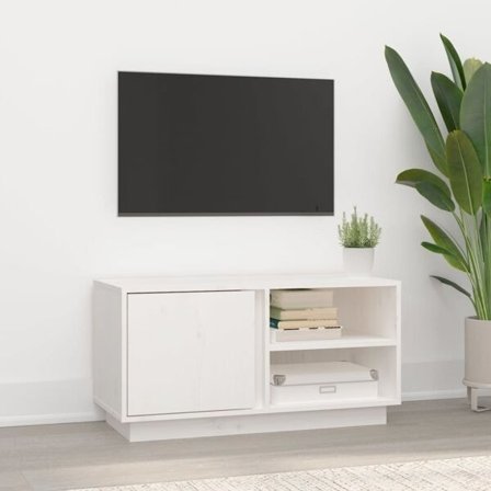 vidaXL Tv-bänk vit 80x35x40,5 cm massiv furu
