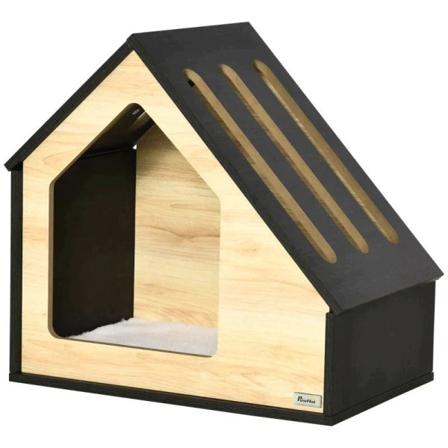 Rootz Dog Kennel - Koiratalo - Pieneläinkoti - Eristetty koirakoti - Terassilla asfalttikatto - Säänkestävä kota - 60 x 40 x 59,2 cm