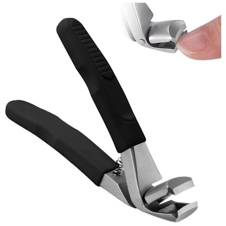 Vinklede negleklippere til mænd og kvinder, bred kæbeåbning, anti-stænk tånegleklippere, langt håndtag, negleklipper med neglefil