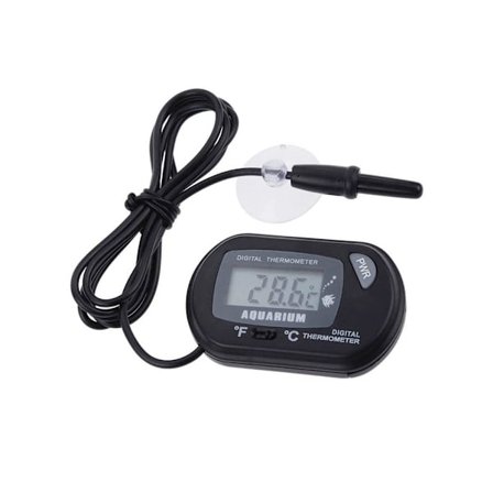 Digitalt akvarietermometer - Elektroniske termometre - Akvarium, vivarium, tilbehør til tropiske fisker - Svart