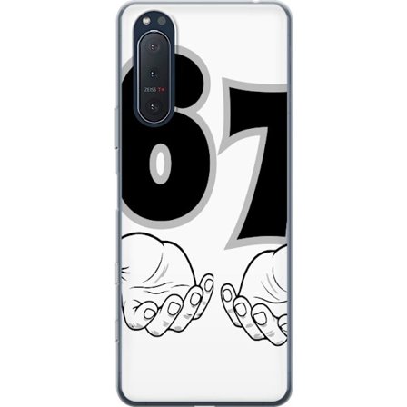 Kompatibelt Mobilskal till Sony Sony Xperia 5 II 67 meme händer grafisk svartvit sex sju händer illustration trendig modern estetik