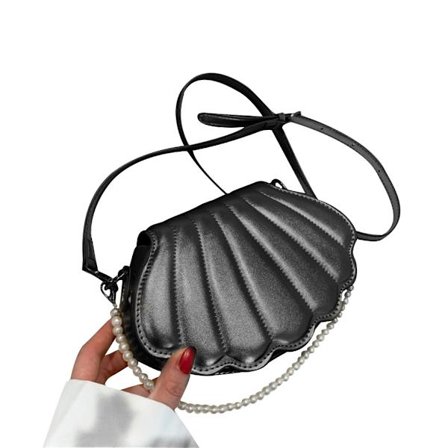 Helt matchande Pearl Messenger Bag för kvinnor Shell Shape Axelväska Handväska