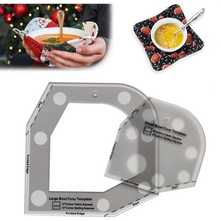 Quilting Bowl Cozy Pattern Template Cutting Ruler, Sewing Patterns & Templa