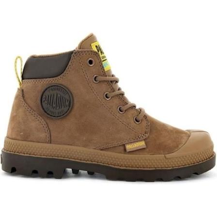 Palladium Pampa Hi Cuff ankelstövlar för barn - Brun - Hög - Snörning - Vattentät kastanj 32