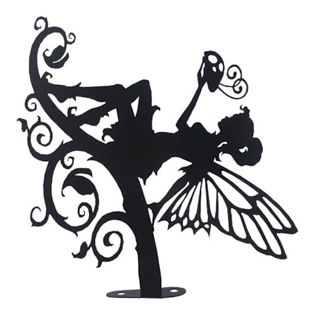 Metal Fairy Silhouette Art Fairy Garden Yard Heminredning Utomhus gräsmatta Bakgård Träddekorationer