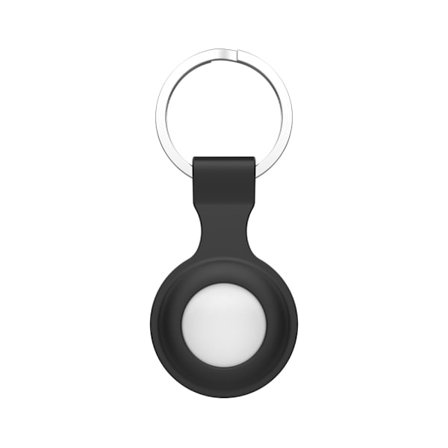 Silikonikotelo Apple AirTagille avainrenkaalla Musta