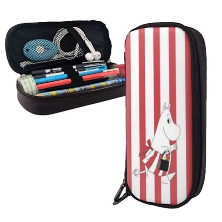 y63 Mumitrolden Forelsker sig Tegneserie Penalhus Vandtæt Lynlås Penpose med Elastiske Løkker til Sikker Opbevaring k63 (FMY)