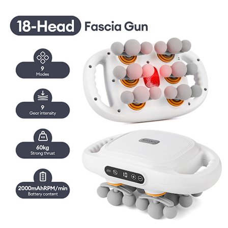42-Heads Fascia Gun Högfrekventa vibrationer Kroppsmassagepistol Rygg- och midjamassör Nacke Skuldermassager Muscle masajeador