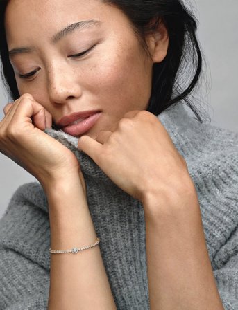 Pandora 14K Gold-Plated Bracelet With Clear Cubic Zirconia - Gold - 18 CM