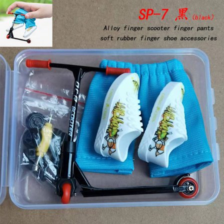 Finger Scootersett Liten Finger Skateboard Svart