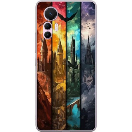 Kompatibel Mobilcover til Xiaomi Xiaomi 12 Lite Fire magiske slotte i forskellige elementfarver, episk fantasykunst med ild vand luft og mørke i deta