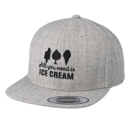 Kiddo Cap - Grå Keps - Kids All You Need Is Ice Cream Heather Grey Snapback @ Hatstore