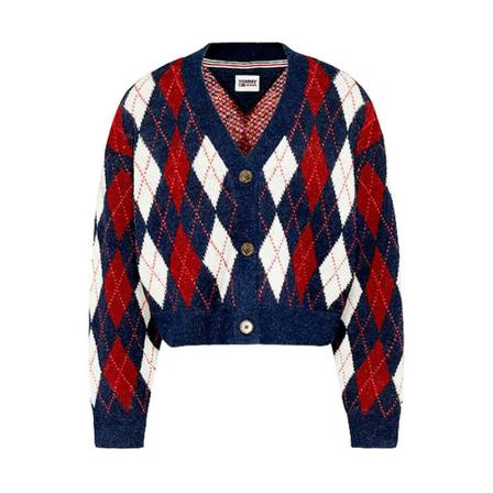 Tommy Hilfiger Rombos cropped Jakke Blå, Dame