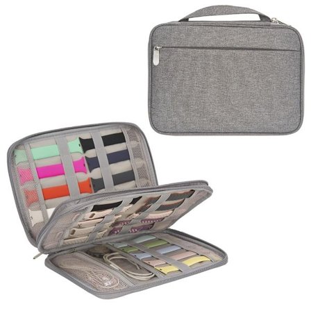 Stor Kapacitet Urrem Organizer Taske Kompatibel med Apple Watch Remme - Bærbar Rejse Opbevaringsetui