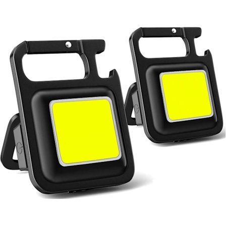 2-pak lommelykt med LED-lys, 800 lumen COB, oppladbar nøkkelring, liten lommelykt, bærbar magnetisk vanntett nøkkelring, arbeidslys