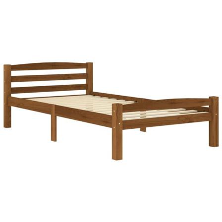 Vidaxl Sängram Honungsbrun Massiv Furu 100x200 Cm Brun