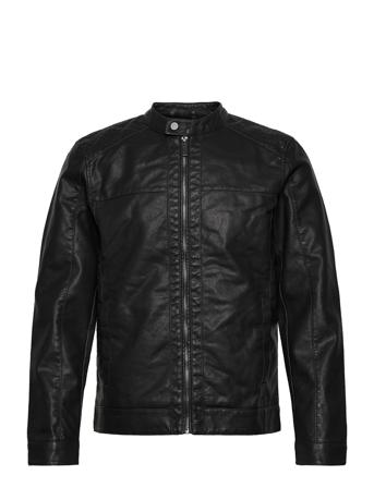 Onsmike Pu Racer Jacket Otw Vd Läderjacka Skinnjacka Svart ONLY & SONS