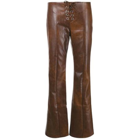 Rotate Birger Christensen Leather Bukser Brun, Dame Læderbukser