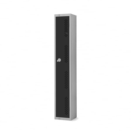 Elite perforated locker, 1 door, 1800x300x450 mm, black