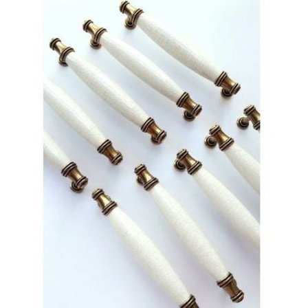 10 x keramiske møbelgreb rørformet greb, møbeldør klistermærke greb, køkkenskab dørgreb med skruehulafstand 128MM