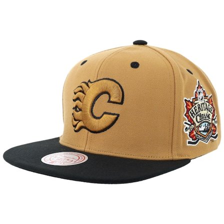 Mitchell & Ness - NHL - Brown - snapback - Cap - Hatstore Exclusive x Calgary Flames Heritage Brown/Black Snapback - Hatstore