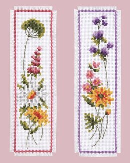 Broderikit Bogmærker Blomster 2-pak - Vervaco