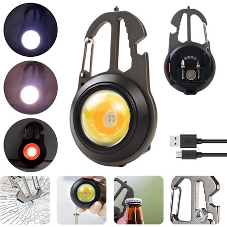 Avainperän taskulamppu, 7 valotilaa Kannettava pieni LED-avainperä