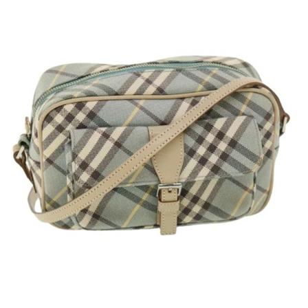 Burberry Vintage, Pre-owned Canvas shoulder-bags Blauw, Dames, Maat:ONE Size,leer