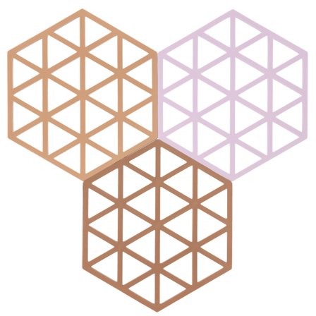 Zone Hexagon pannunalunen 3 kpl, terrrakotta/lupiini