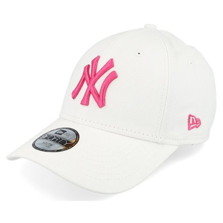 New Era - MLB White adjustable Caps - Kids New York Yankees League Essential 9FORTY White/Neon Pink Adjustable @ Hatstore