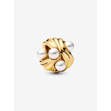 Pandora - Abstrakt Waves Charm - 14k gullbelegg