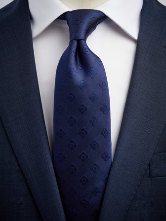 John Henric Men's Dark Blue Tie Floral Size 7,5